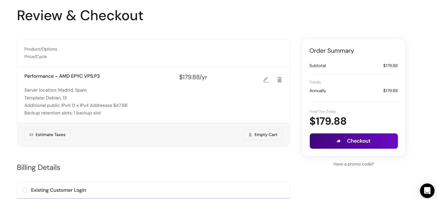 Screenshot of LumaDock checkout