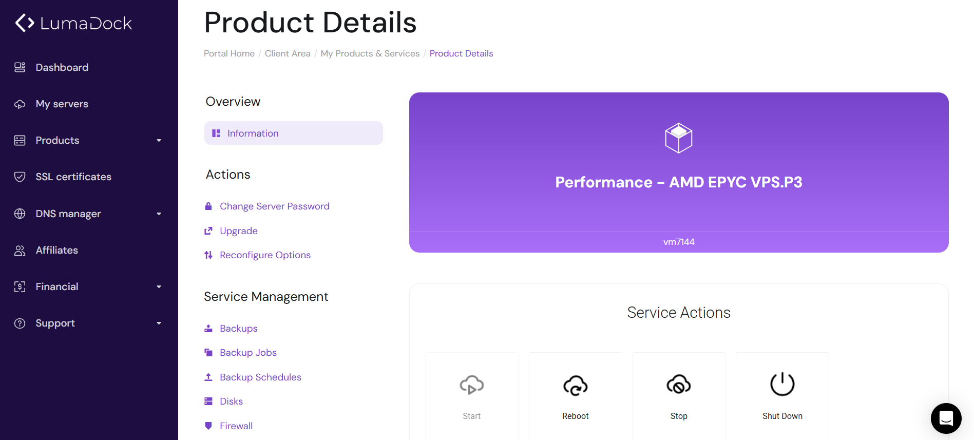 Screenshot of LumaDock Product details