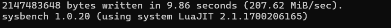 Disk I/O test result