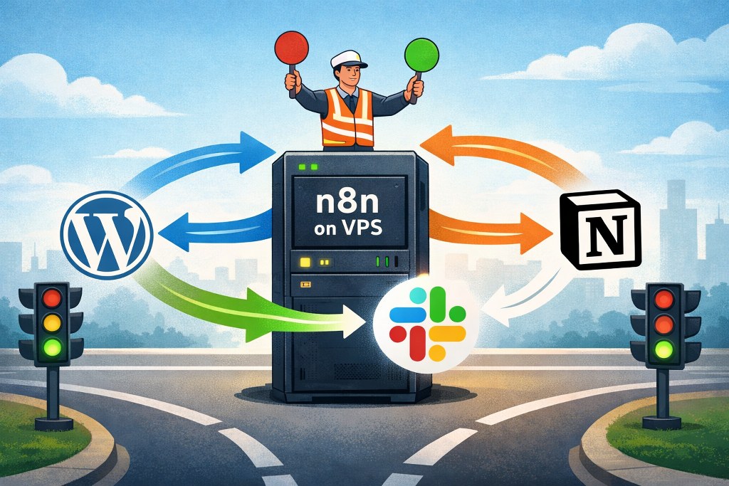 n8n workflow automation routing between apps on VPS