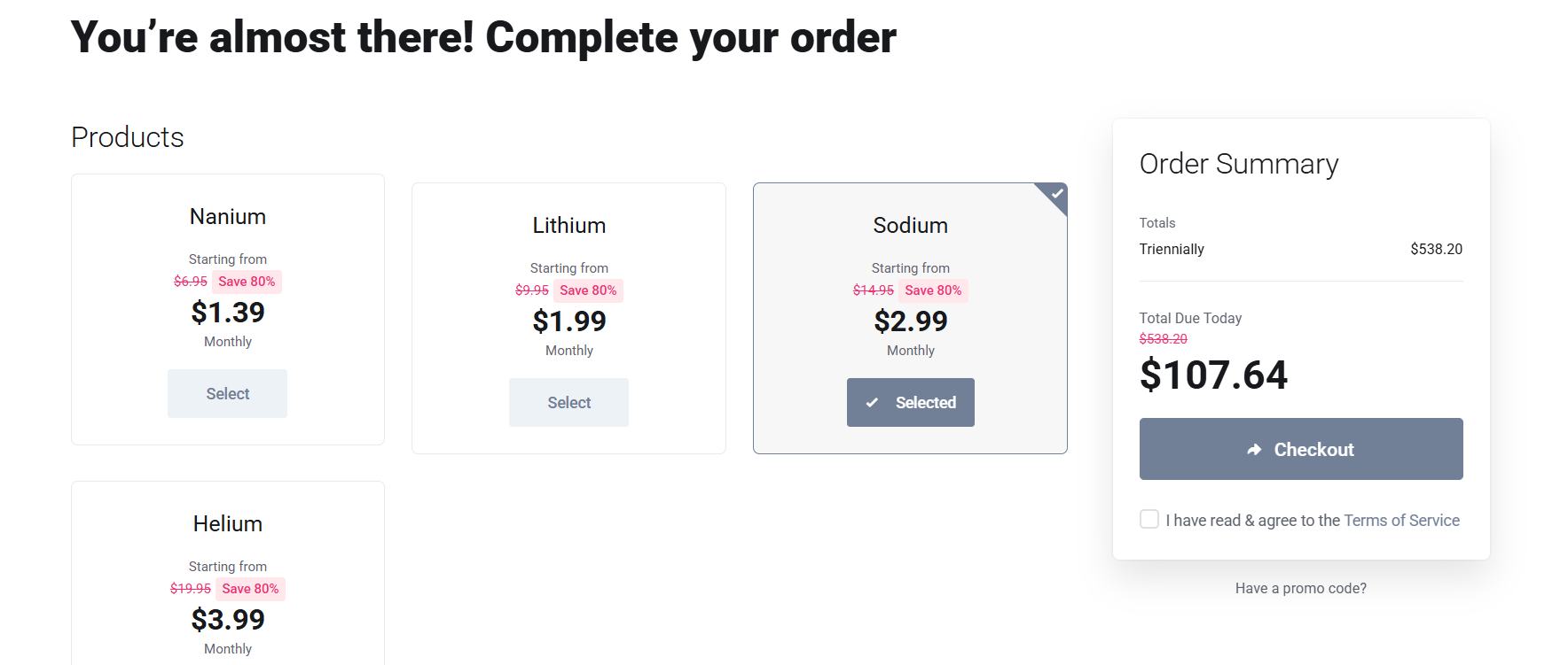 screenshot of Neoxea products