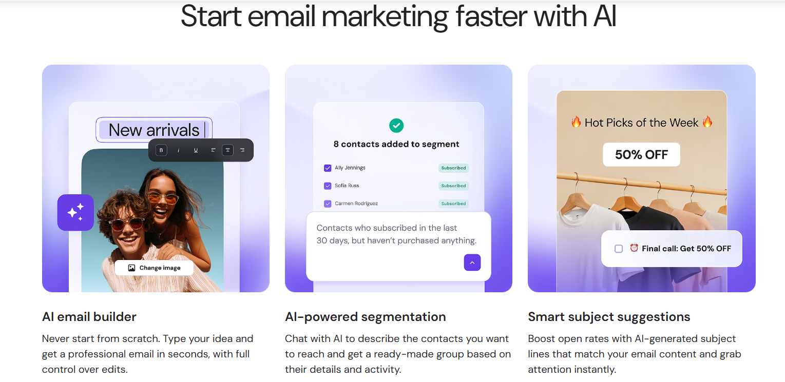screenshot of Hostinger AI features
