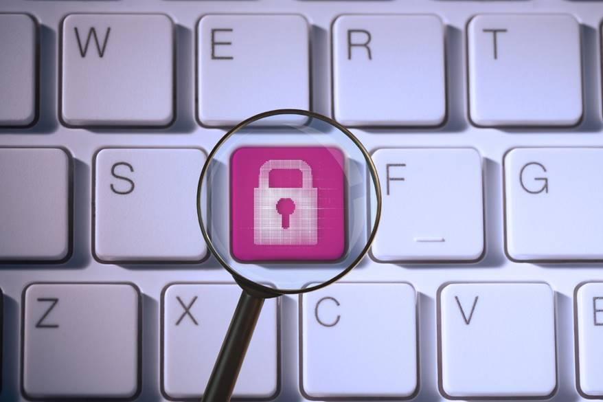 Illustration of keyboard with a 'Lock' button