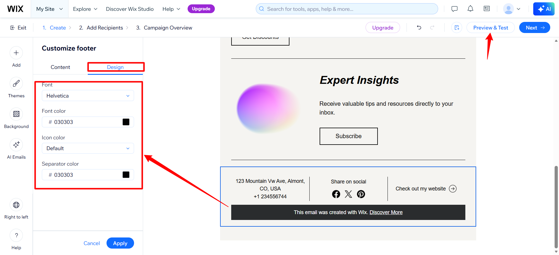screenshot of the preview button