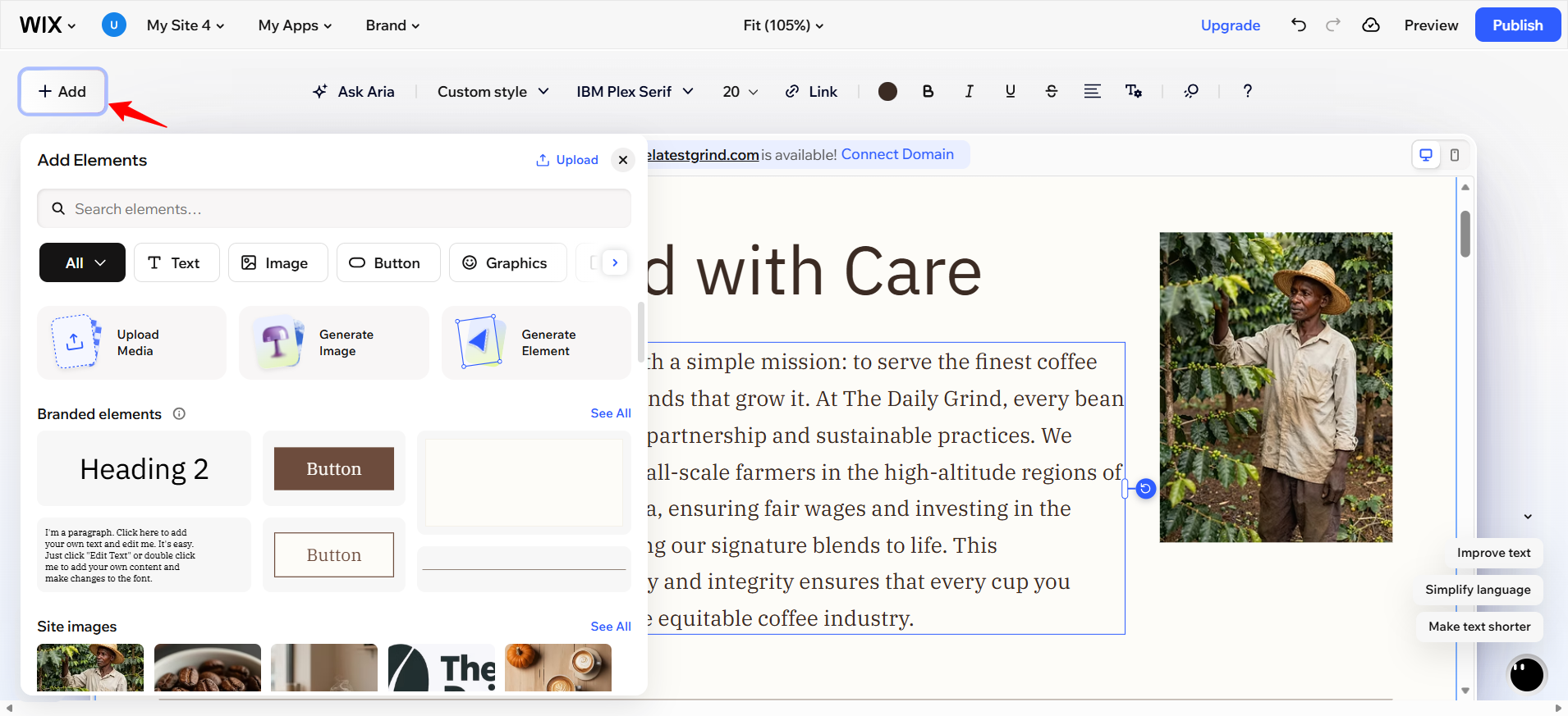 screenshot of '+ Add' button
