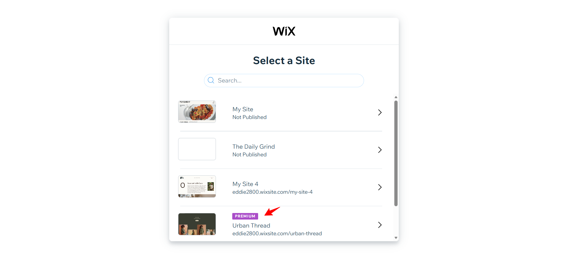 screenshot of Wix Restaurants Premium Site