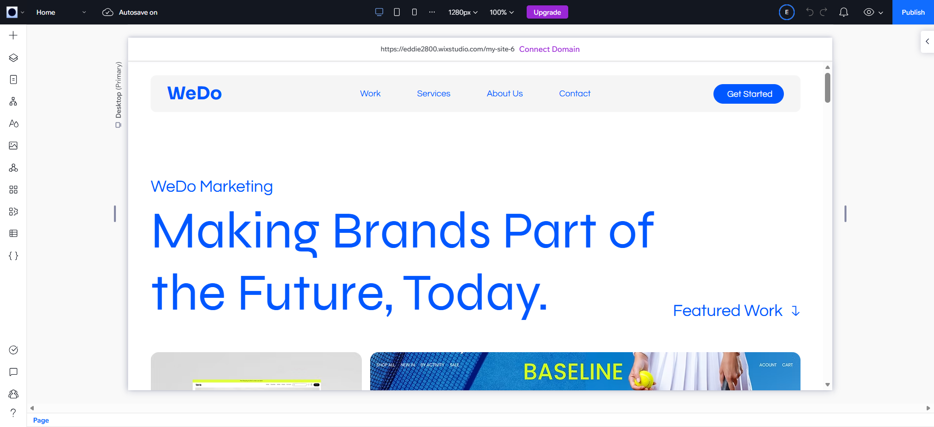 screenshot of WIX Studio