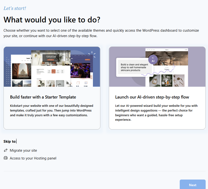 screenshot of Bluehost banner