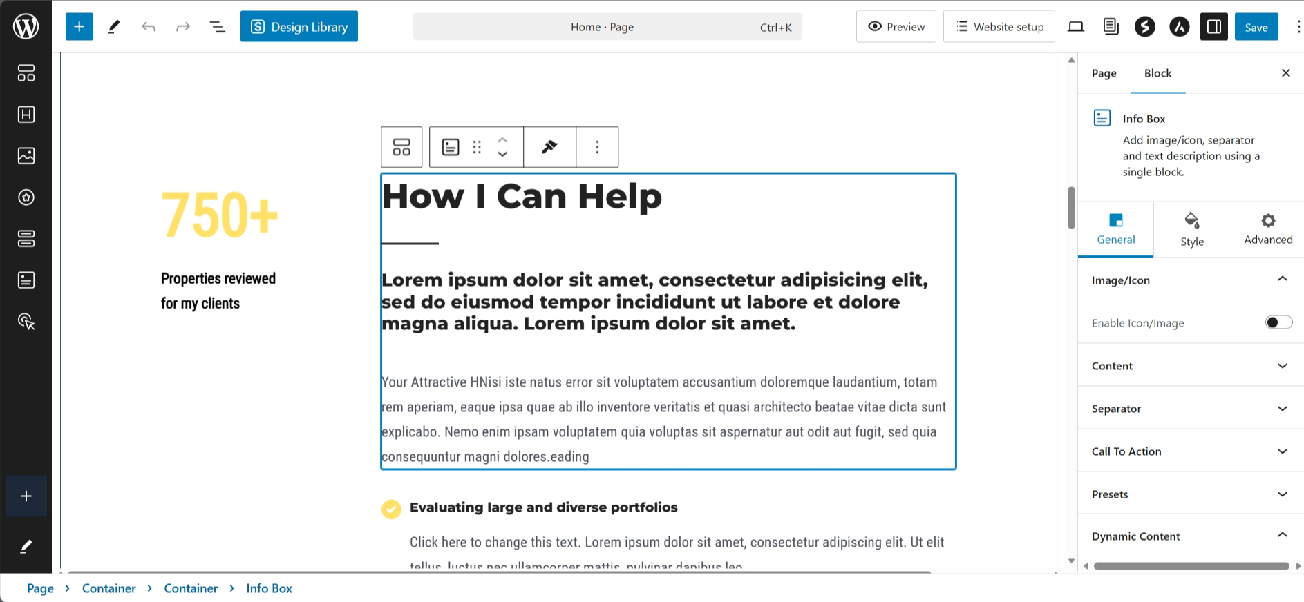screenshot of WordPress dashboard