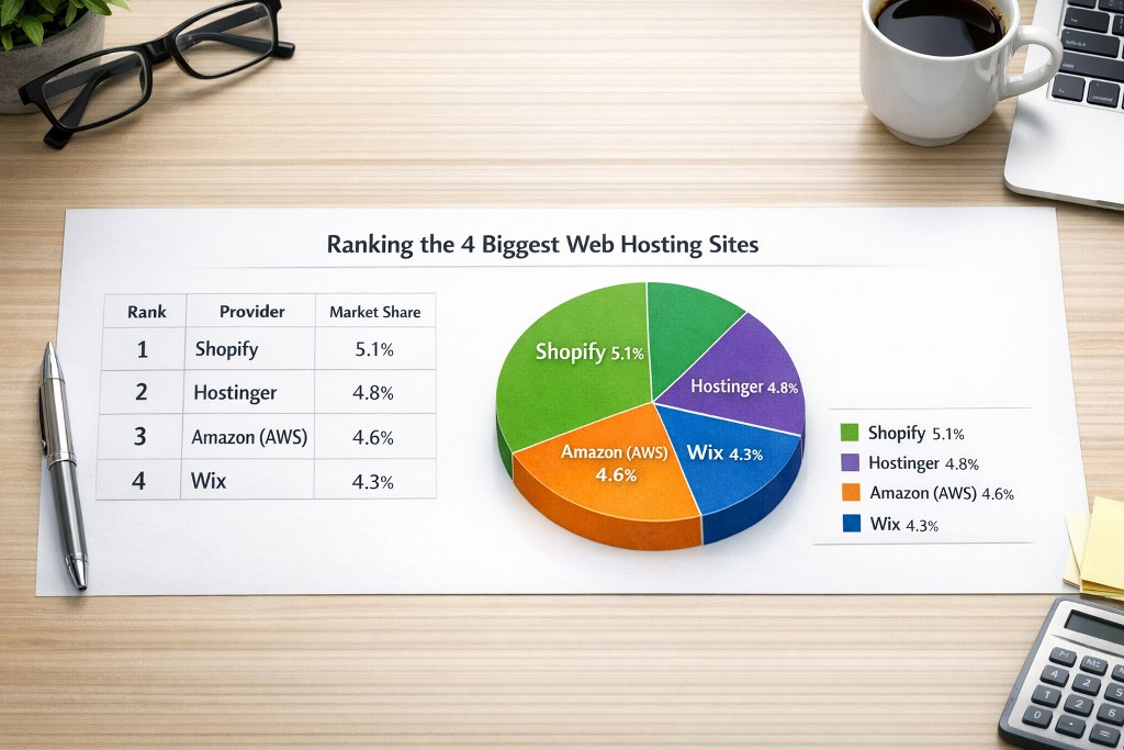 4 biggest web hosting sites.
