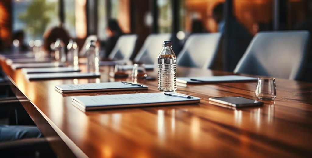 A business meeting room.