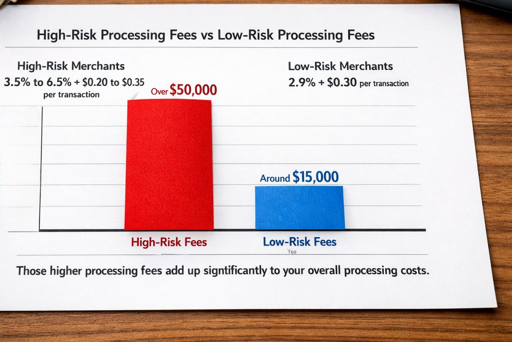 A graph showing how high-risk fees drain profits fast in a year.