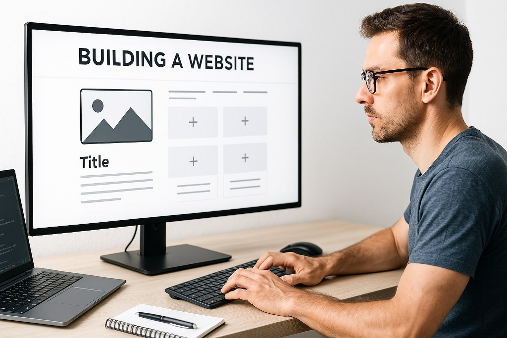 A man building a website.