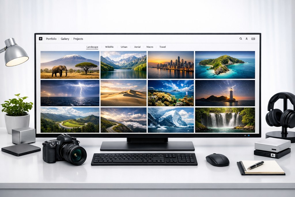 A photo gallery on a website.