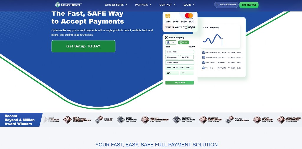 A screenshot of Easy Pay Direct website.