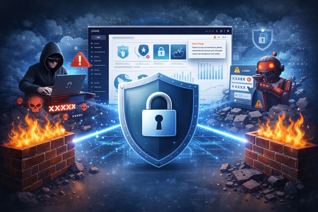 A shield blocks repeated hacking attempts on a secure system.