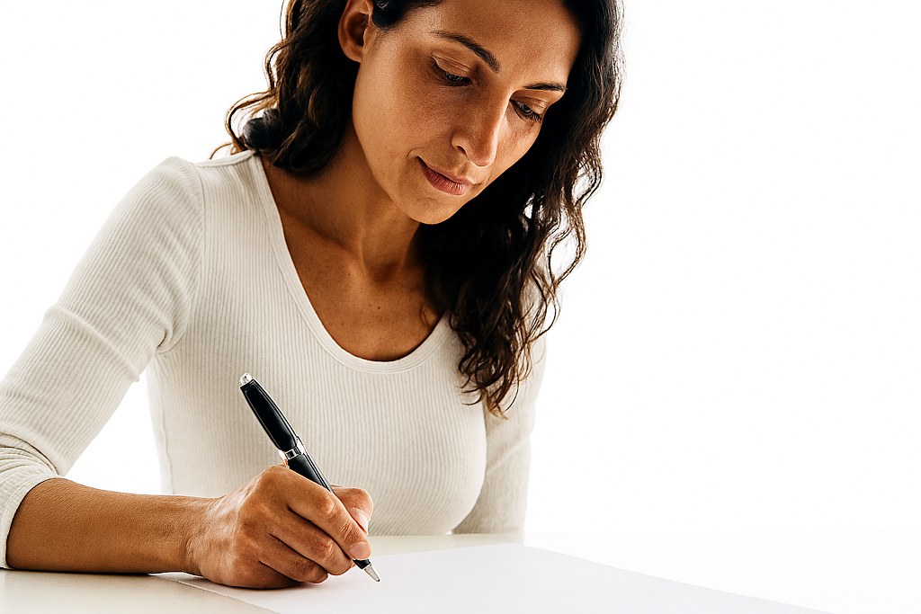 A woman making an application.