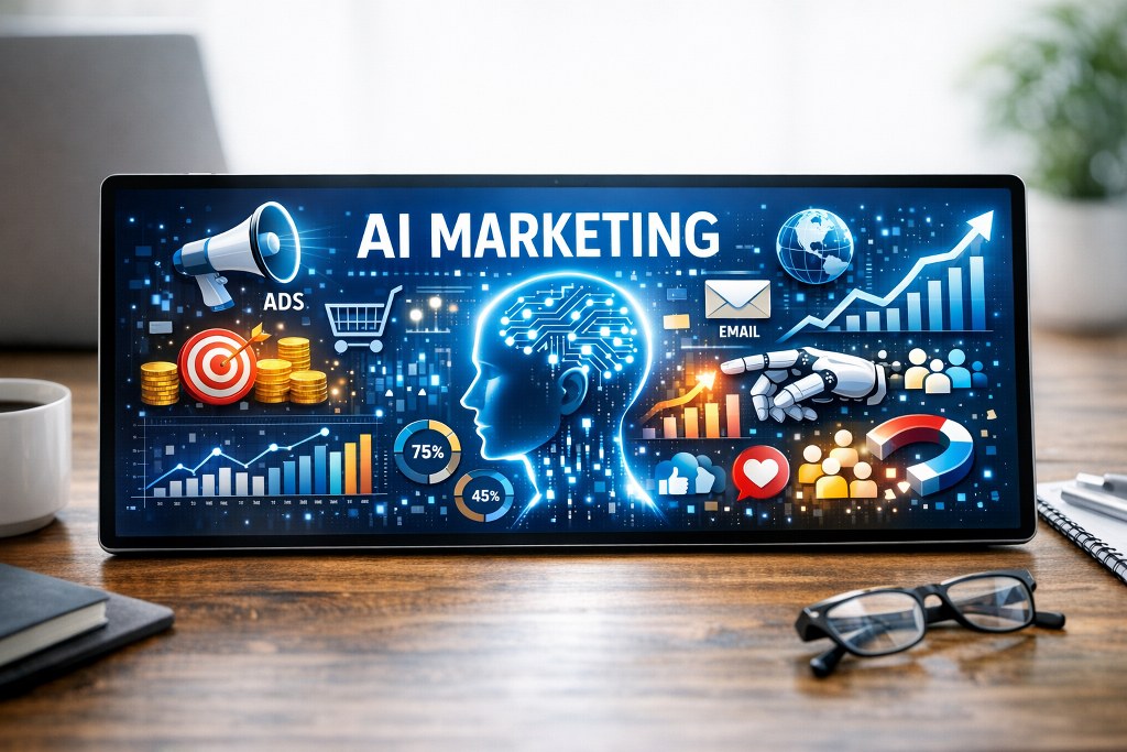 AI in marketing concept.