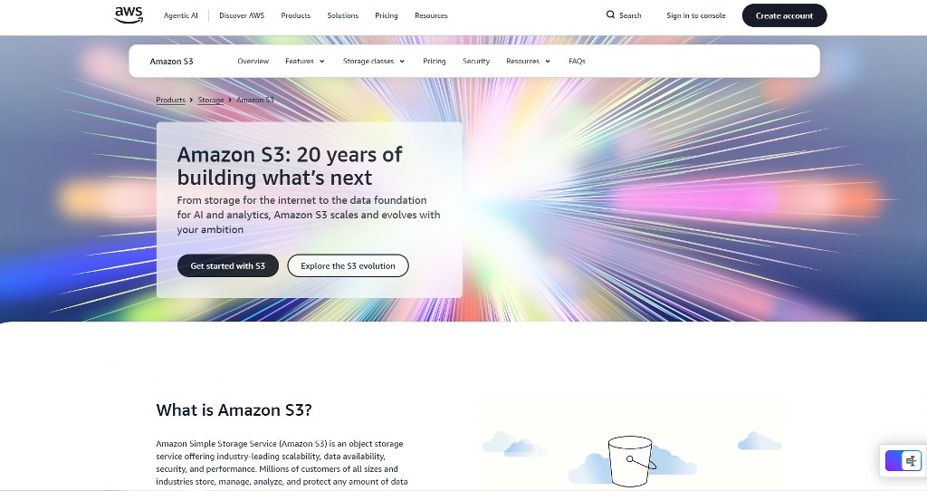AWS S3 website.