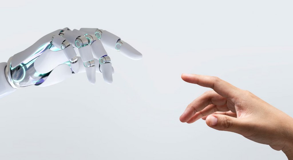 An AIs robotic hand and a human hand_2