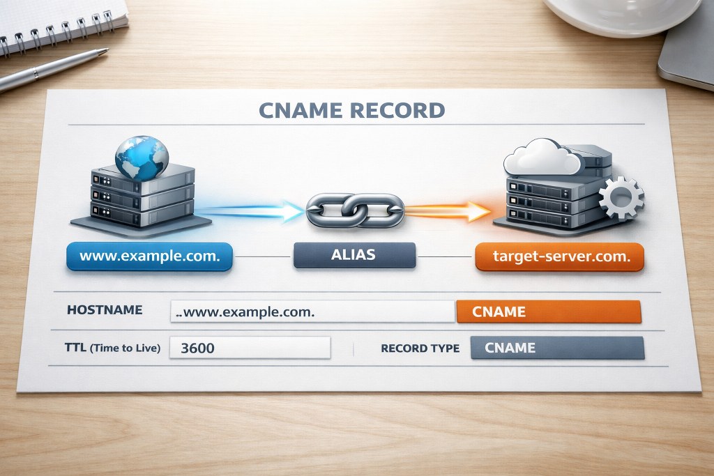 An illustration of a CNAME record.