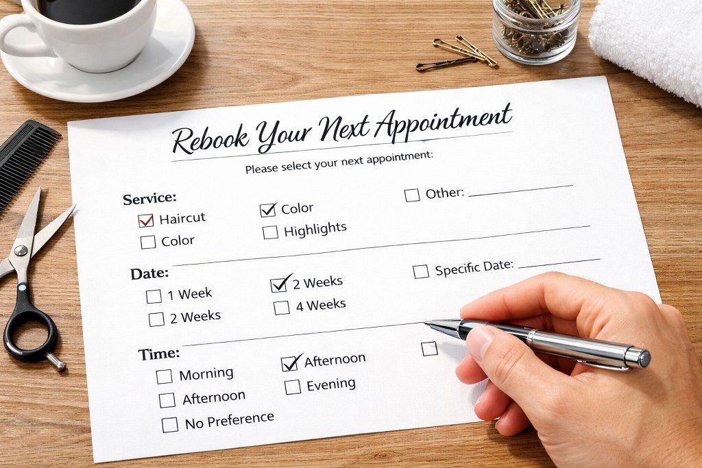 Appointment rebooking questionnaire.