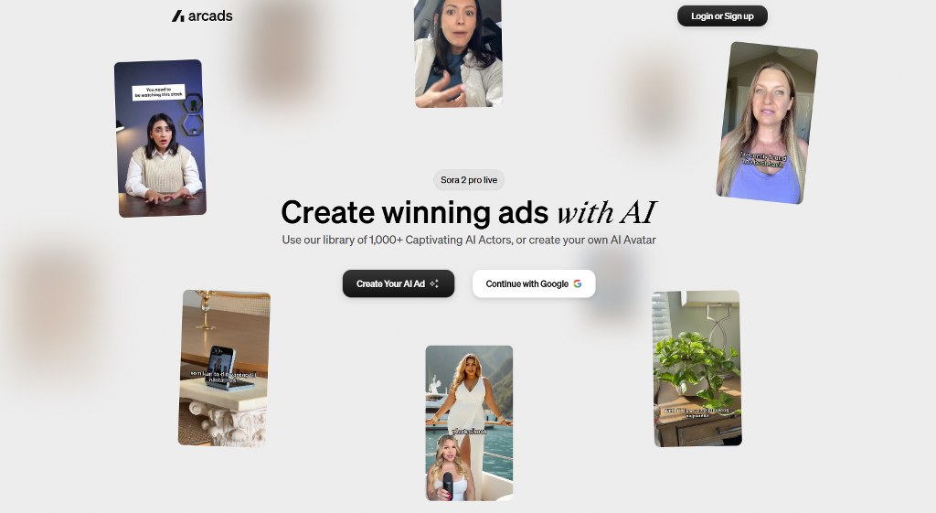 Arcads website homepage_2
