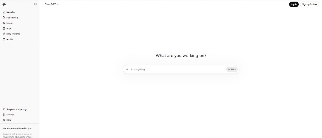 ChatGPT's website.
