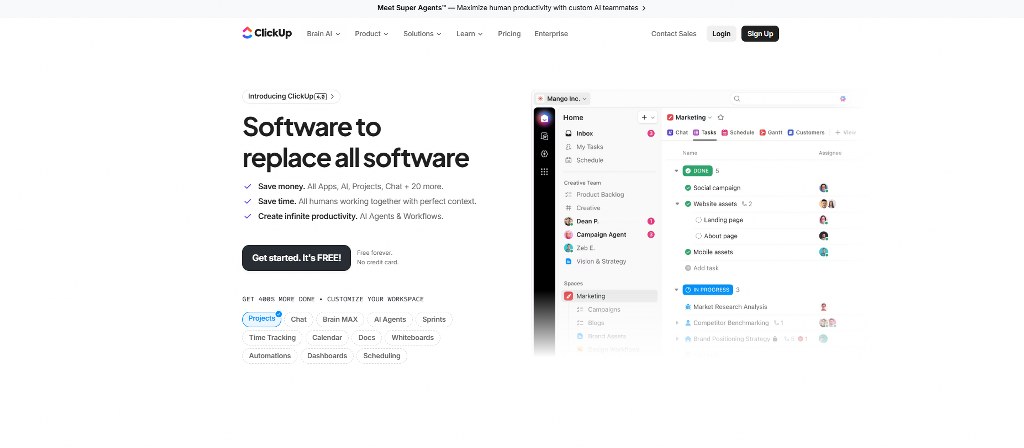 ClickUp's website.