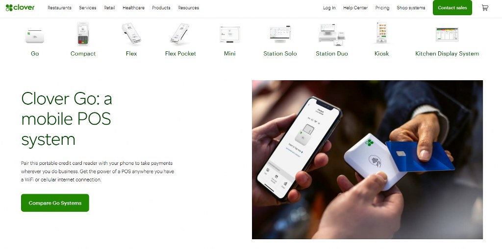 Clover Go's website.