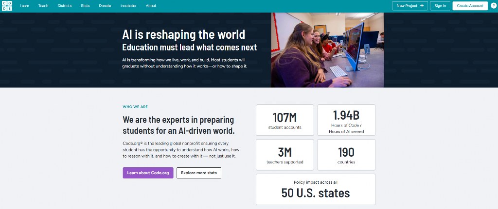Code.org's website.