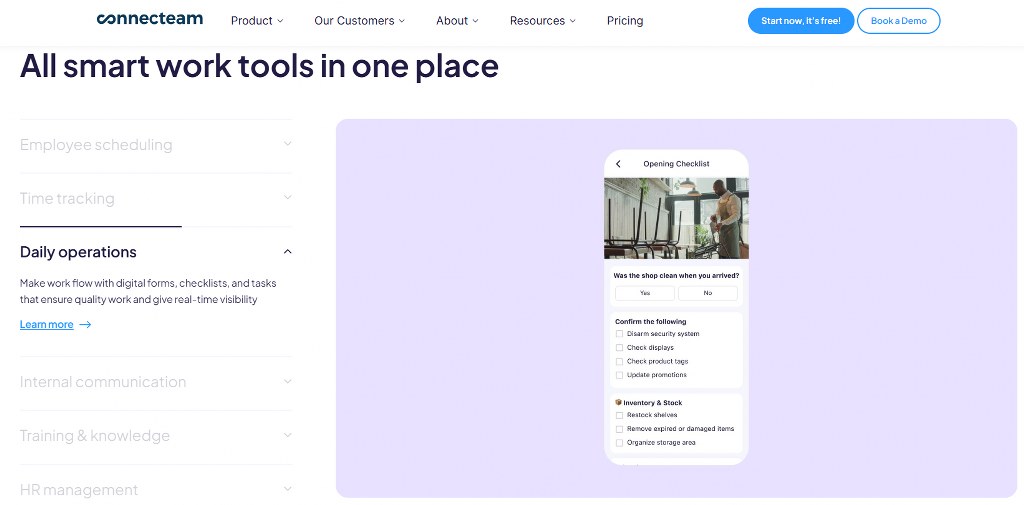 Connecteam features.