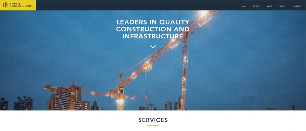 Construction Company Website Template.