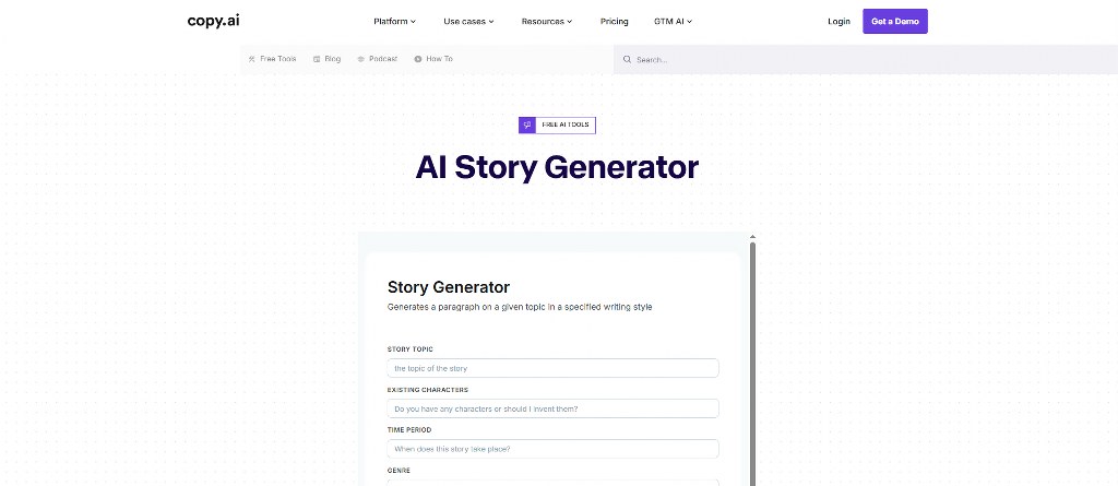 Copy.ai's website.