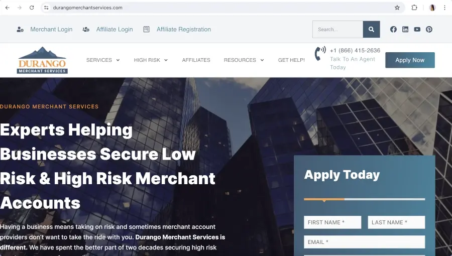 Durango Merchant Services homepage