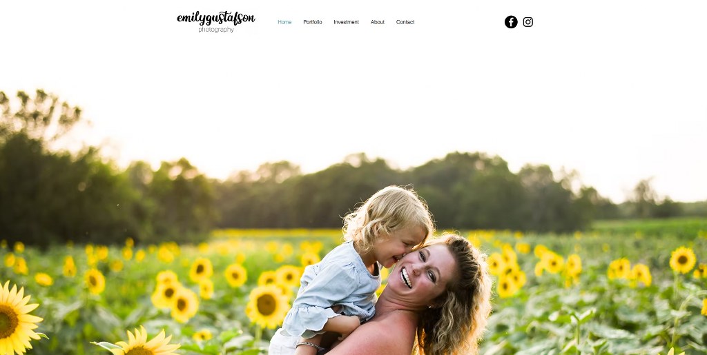 Emily Gustafson website homepage.