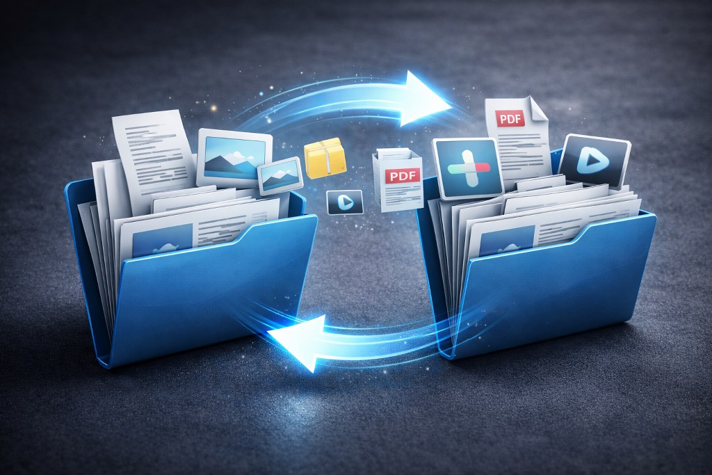 Files syncing seamlessly between two folders.