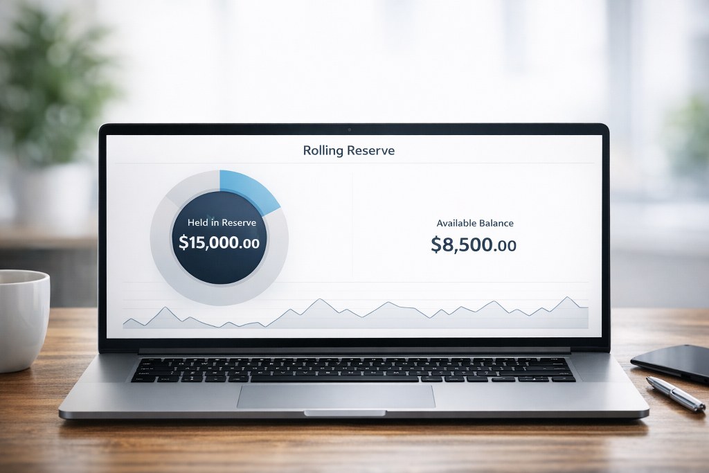 Funds being held in reserve on an account.