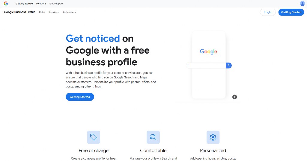 Google Business Profile page.