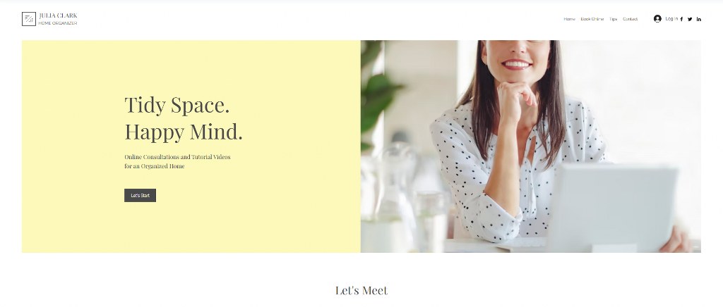 Home Organizer Website Template.