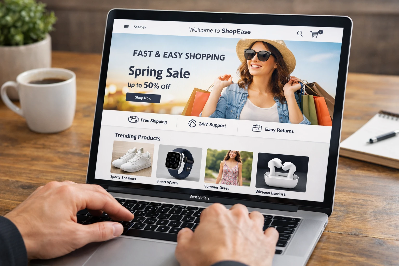 A seamless online shopping experience with instant loading and smooth browsing.