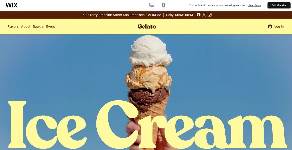 Ice Cream Shop template.
