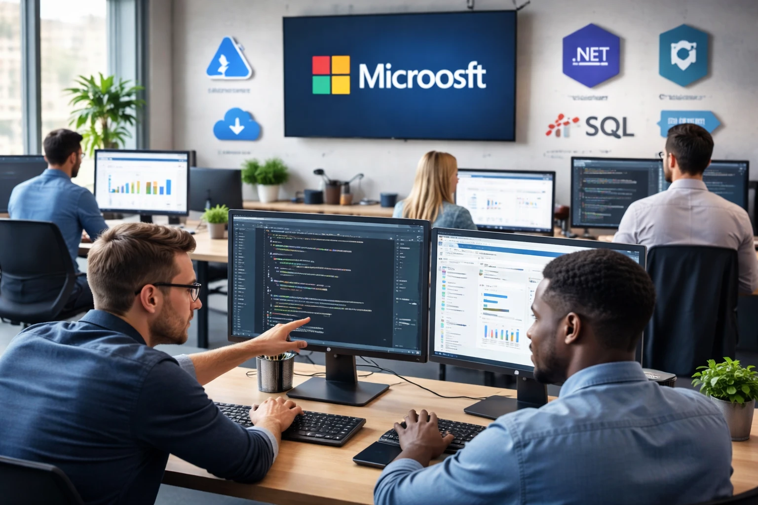 Illustration of IT specialists