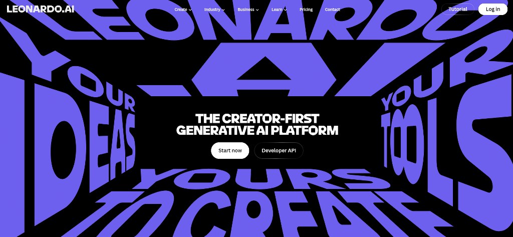 Leonardo AIs website homepage_2