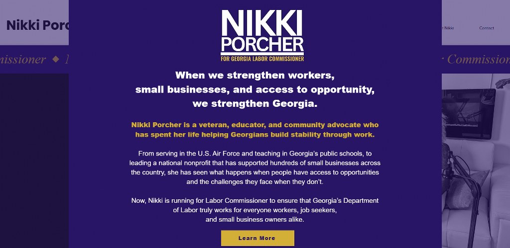 Nikki Porcher's website homepage.