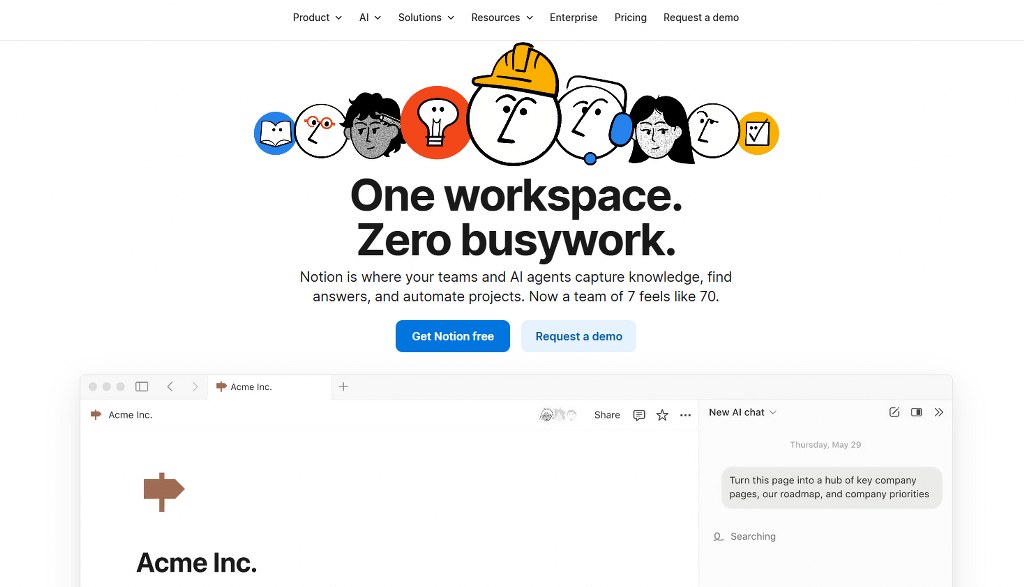 Notion's website.