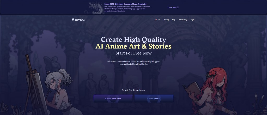 NovelAI's website.