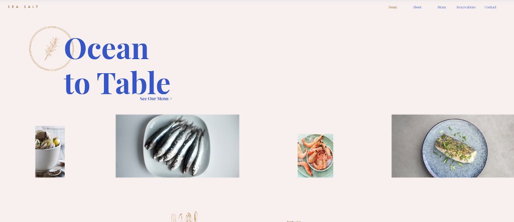 Ocean to Table (Seafood Restaurant) template.