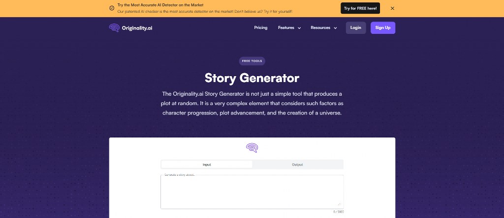 Originality.ai's website.