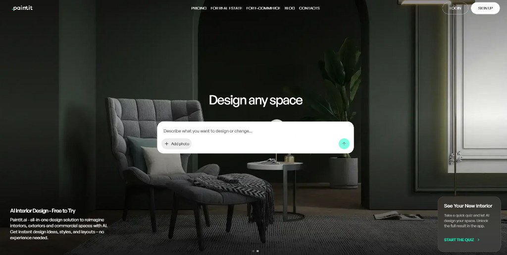 Paintit AIs website homepage.